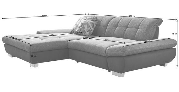 ECKSOFA in Mikrofaser Grün 198/290 cm - Schwarz/Grün, Design, Textil/Metall (198/290cm) - Xora