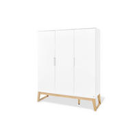 BABYKLEIDERSCHRANK PINOLINO BRIDGE Weiß, Eschefarben  - Eschefarben/Weiß, Design, Holz/Holzwerkstoff (156/187/52cm) - Pinolino