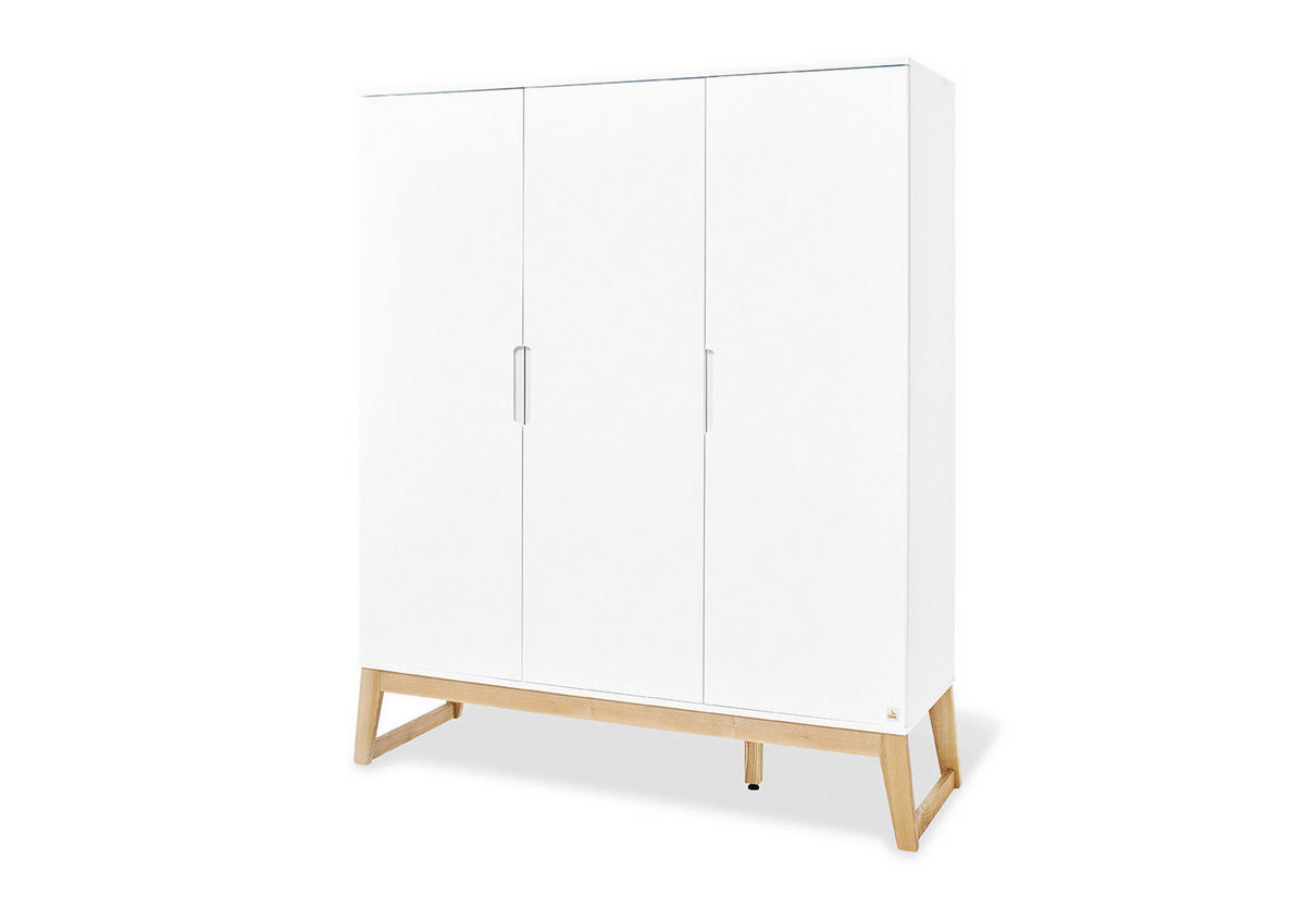 BABYKLEIDERSCHRANK PINOLINO BRIDGE Weiß, Eschefarben  - Eschefarben/Weiß, Design, Holz/Holzwerkstoff (156/187/52cm) - Pinolino
