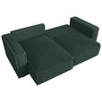 ECKSOFA Dunkelgrün Cord Zierkissen, Rückenkissen, Schlaffunktion, Rücken echt  - Dunkelgrün/Schwarz, MODERN, Kunststoff/Textil (153/250cm) - Xora