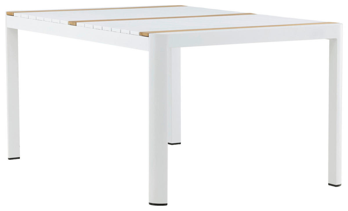GARTENTISCH 90/75/150 cm  - Weiß, KONVENTIONELL, Holz/Metall (90/75/150cm) - Gardenson