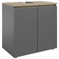 WASCHBECKENUNTERSCHRANK 60/60/38 cm  - Eichefarben/Anthrazit, Design, Holzwerkstoff/Kunststoff (60/60/38cm) - home24