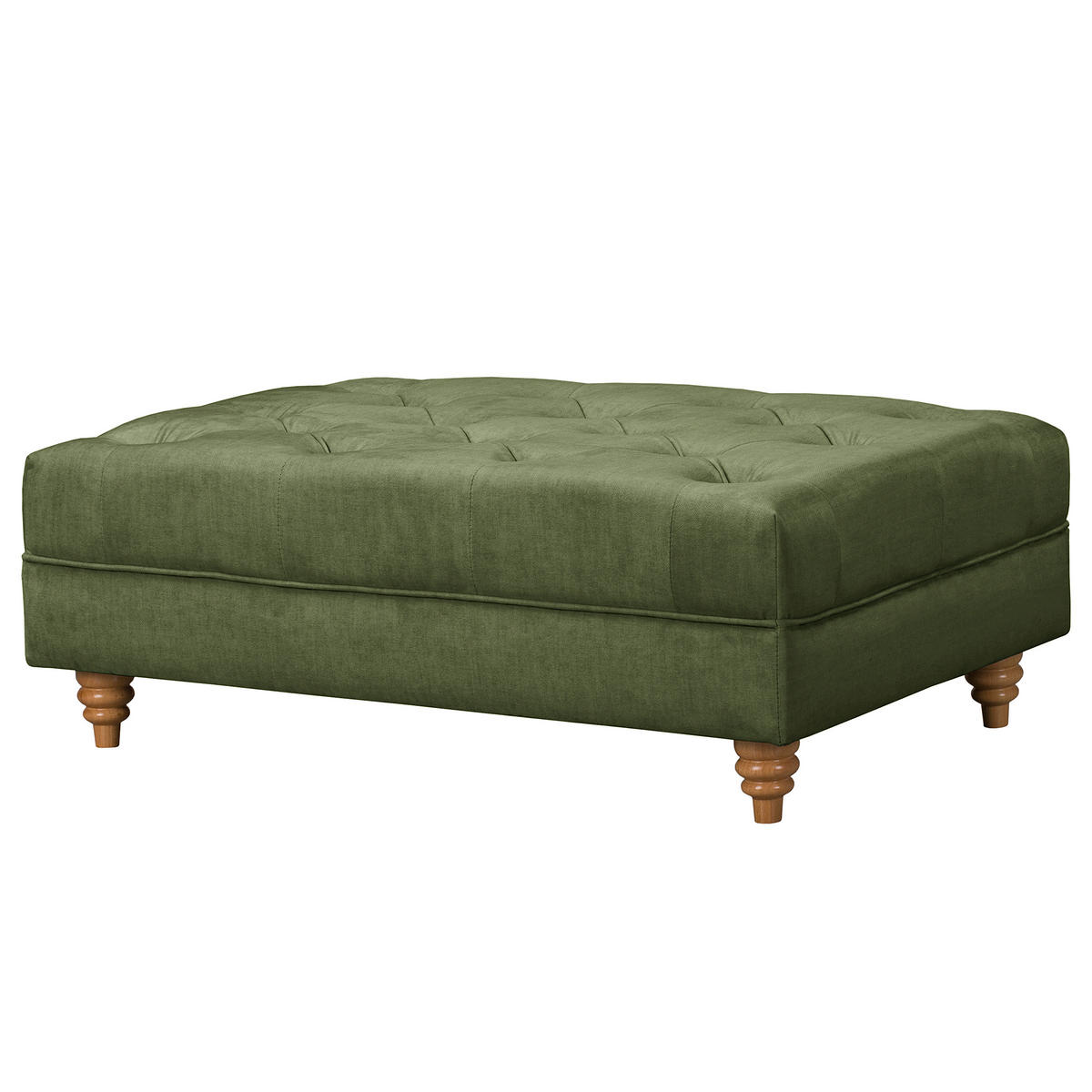 HOCKER in Textil Dunkelgrün  - Dunkelgrün/Braun, Design, Holz/Textil (96/35/62cm) - P & B
