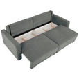 2-SITZER-SOFA in Chenille Grau  - Schwarz/Grau, KONVENTIONELL, Kunststoff/Textil (233/90/110cm) - Carryhome