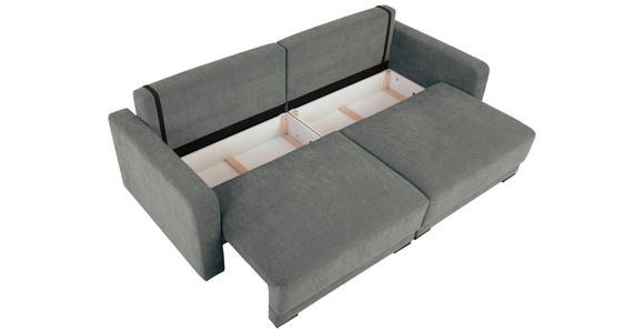 2-SITZER-SOFA in Chenille Grau  - Schwarz/Grau, KONVENTIONELL, Kunststoff/Textil (233/90/110cm) - Carryhome