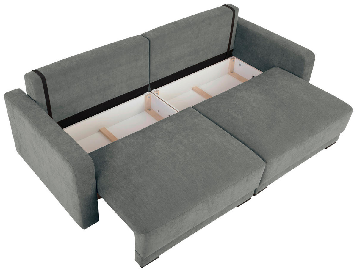 2-SITZER-SOFA in Chenille Grau  - Schwarz/Grau, Konventionell, Kunststoff/Textil (233/90/110cm) - MID.YOU