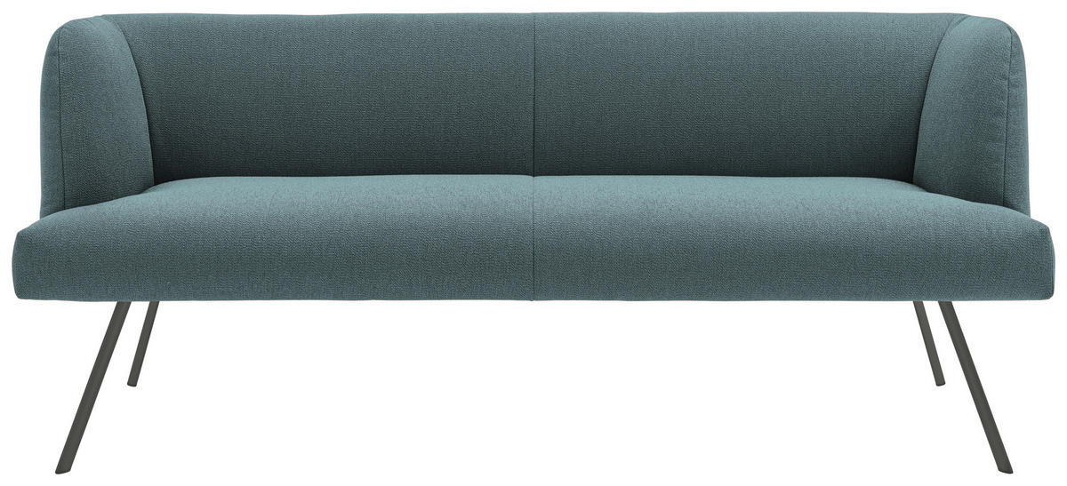 SITZBANK in Metall, Textil Anthrazit, Türkis  - Türkis/Anthrazit, Design, Textil/Metall (230/87/64cm) - Venjakob