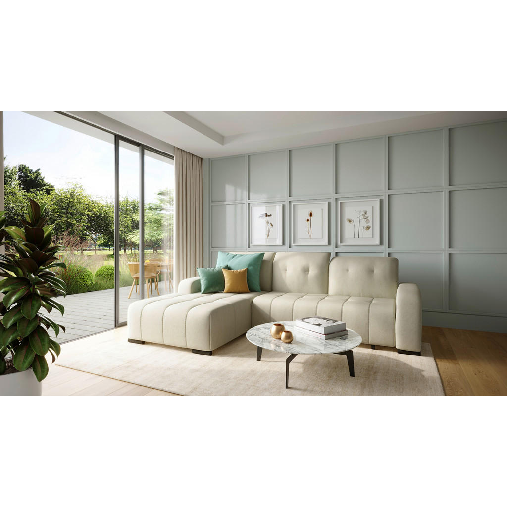 Thumbnail - Livetastic Ecksofa, Beige, Textil, Uni, 4-Sitzer, Ottomane links, L-Form, 292x185 cm, Made in EU, Liegefunktion, elektri...