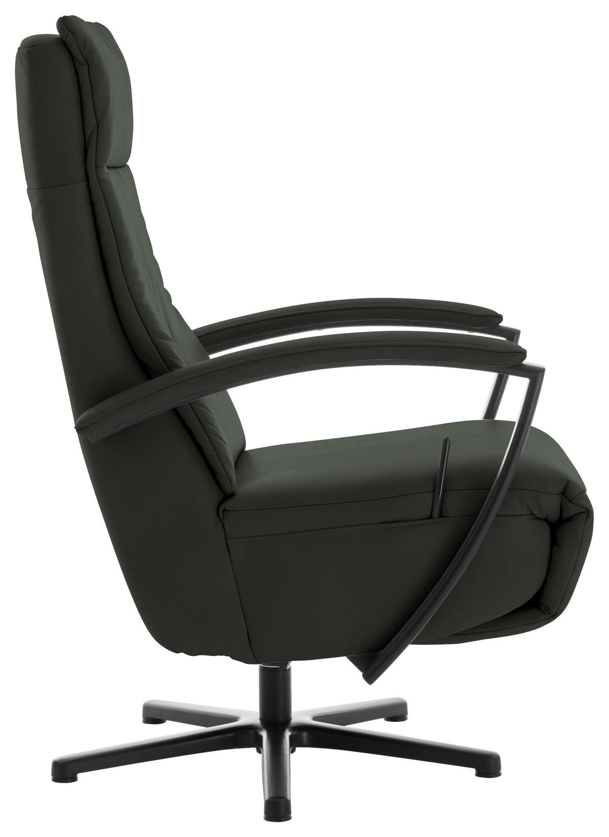RELAXSESSEL in Leder Dunkelgrün  - Dunkelgrün/Schwarz, Design, Leder/Metall (76/112/83cm) - Beldomo Speed