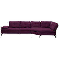 ECKSOFA Flachgewebe Violett  - Violett/Schwarz, Design, Textil/Metall (344/157cm) - Chilliano