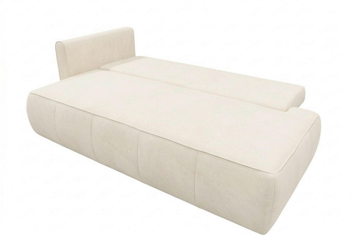 RÉCAMIERE HEVIA in Bouclé Creme  inkl.  - Creme/Schwarz, Design, Kunststoff/Textil (98/97/235cm) - MID.YOU