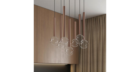 LED-HÄNGELEUCHTE Modern 40/180 cm    - Klar/Schwarz, Design, Glas/Metall (40/180cm) - Dieter Knoll