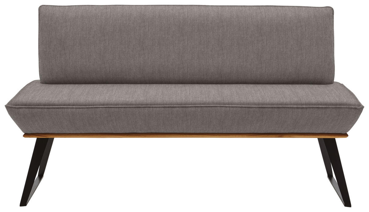 SITZBANK 140/87/64 cm  in Schwarz, Eichefarben, Hellbraun  - Hellbraun/Eichefarben, Design, Holz/Textil (140/87/64cm) - Voleo
