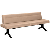 SITZBANK Metall, Textil Beige  - Beige/Schwarz, Konventionell, Textil/Metall (220/87/70cm) - Moderano