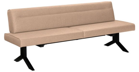 SITZBANK 220/87/70 cm  in Beige  - Beige/Schwarz, KONVENTIONELL, Textil/Metall (220/87/70cm) - Moderano
