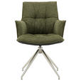 ARMLEHNSTUHL  in Edelstahl Mikrofaser, Leinenoptik  - Edelstahlfarben/Anthrazit, Design, Textil/Metall (59/89,5/63cm) - Novel
