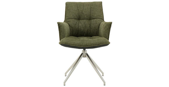 ARMLEHNSTUHL in Edelstahl Mikrofaser, Leinenoptik - Edelstahlfarben/Anthrazit, Design, Textil/Metall (59/89,5/63cm) - Novel