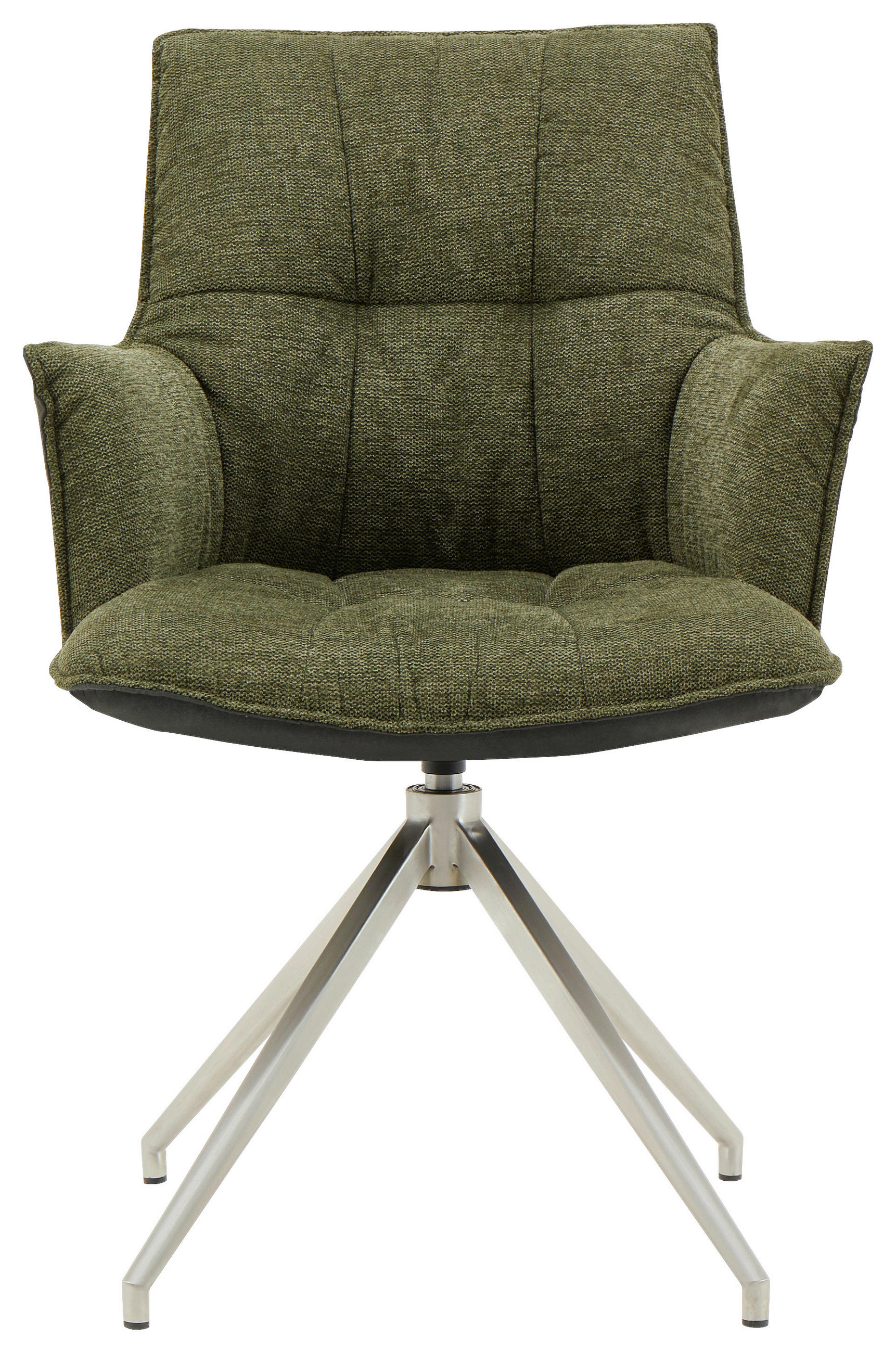 ARMLEHNSTUHL in Edelstahl Mikrofaser, Leinenoptik - Edelstahlfarben/Anthrazit, Design, Textil/Metall (59/89,5/63cm) - Novel