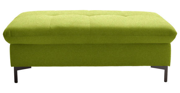 HOCKER in Textil Limette - Limette/Schwarz, Design, Textil (124/46/68cm) - Xora