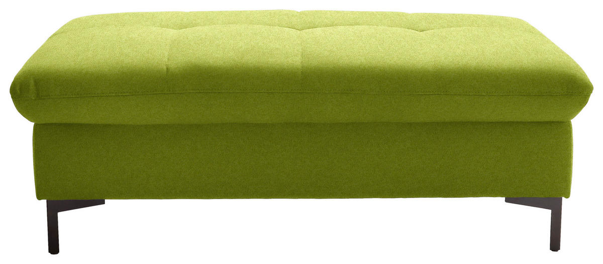 HOCKER in Textil Limette  - Limette/Schwarz, Design, Textil (124/46/68cm) - Xora