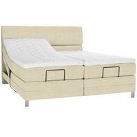 BOXSPRINGBETT 180/200 cm  in Beige  - Chromfarben/Beige, Konventionell, Kunststoff/Textil (180/200cm) - Voleo