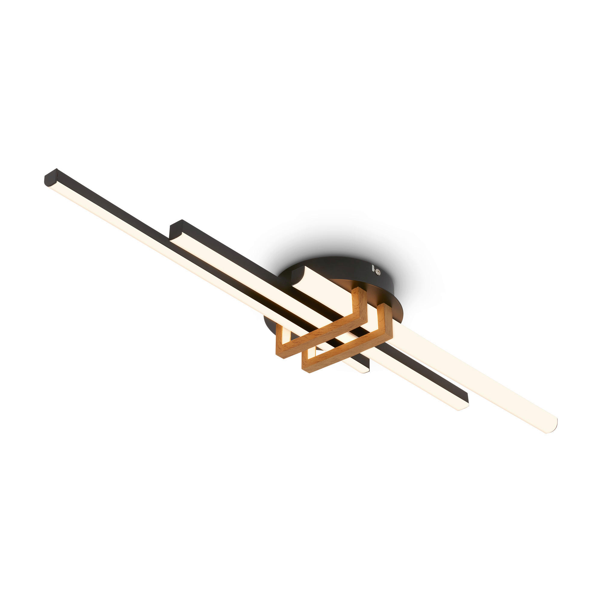 LED-DECKENLEUCHTE 78.5/7.5/16 cm   - Eichefarben/Schwarz, Natur, Kunststoff/Metall (78.5/7.5/16cm)