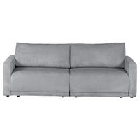 2,5-SITZER in Cord Hellgrau  - Hellgrau/Schwarz, Design, Kunststoff/Textil (240/70/125cm) - Xora