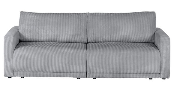 2,5-SITZER in Cord Hellgrau - Hellgrau/Schwarz, Design, Kunststoff/Textil (240/70/125cm) - Xora