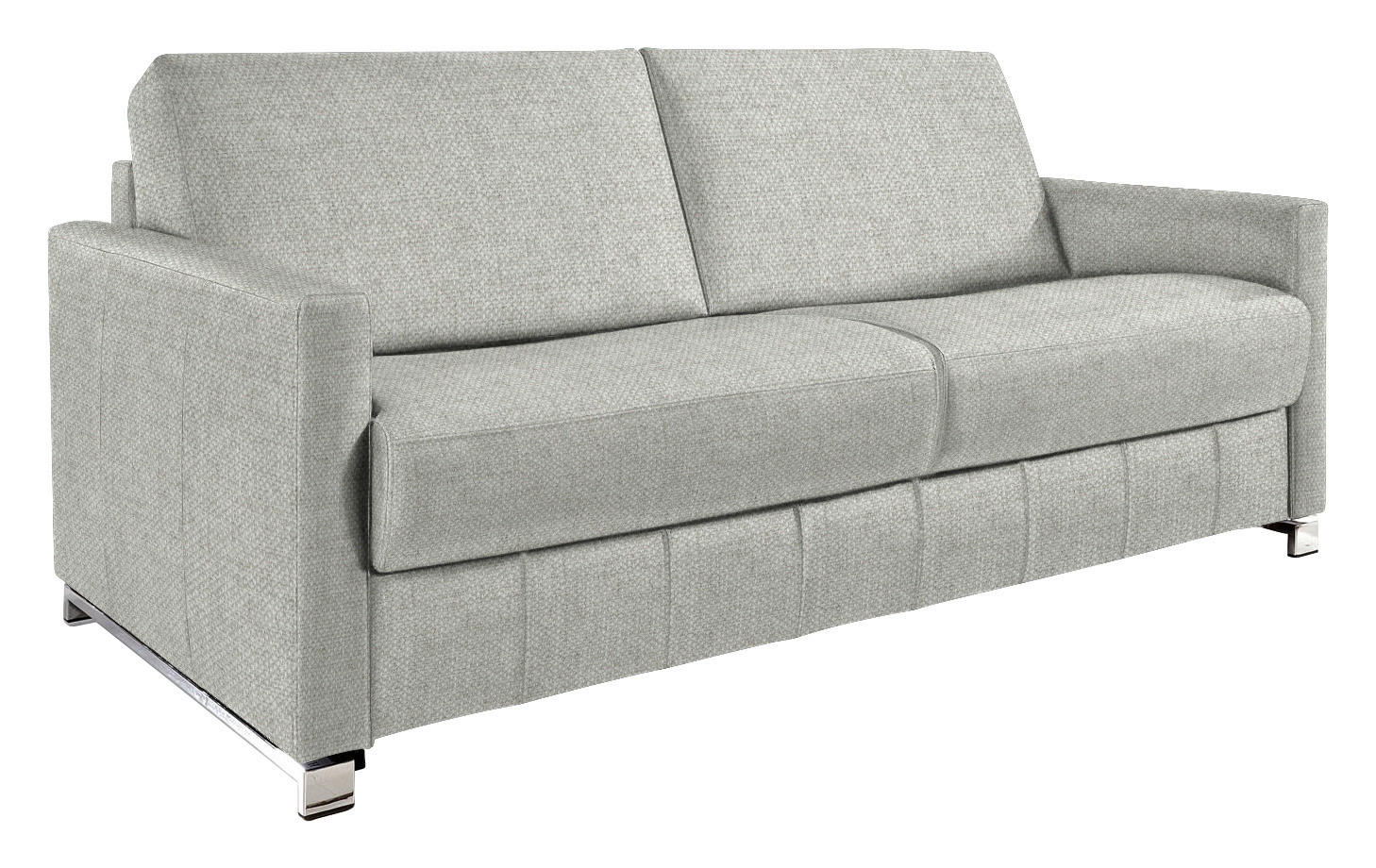SCHLAFSOFA in Textil Hellgrau  - Chromfarben/Hellgrau, Design, Textil/Metall (185/84/100cm) - Bali