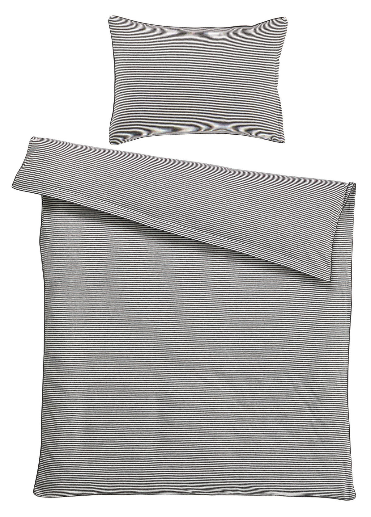 BETTWÄSCHESET Jersey 160/210 cm  65 cm/100 cm  - Anthrazit, Basics, Textil (160/210cm) - Novel
