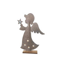 DEKOENGEL  - Hellbraun/Weiß, LIFESTYLE, Holzwerkstoff/Textil (33/51/6cm) - X-Mas
