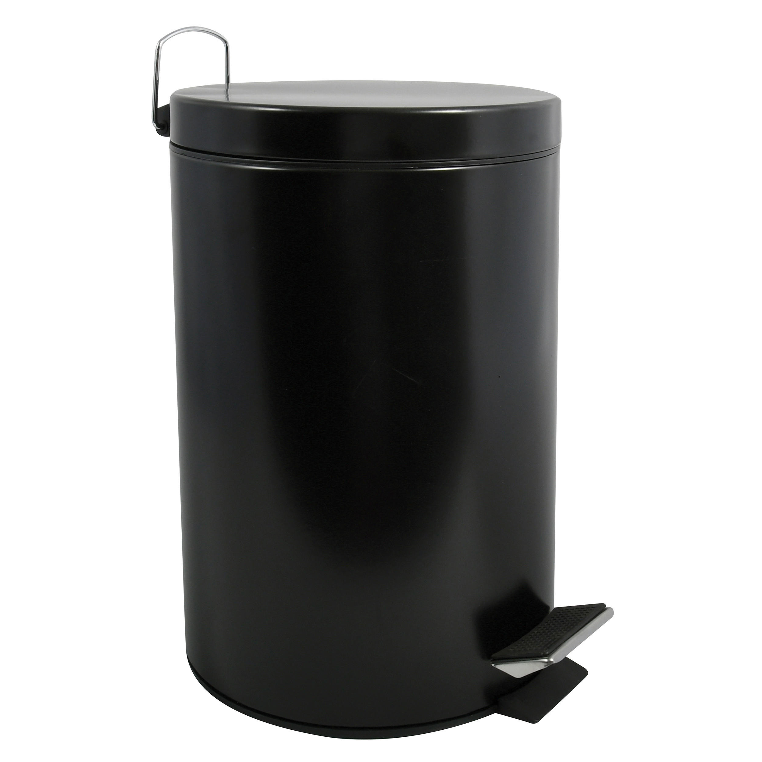 TRETEIMER STEEL 12 L  - Schwarz, Basics, Kunststoff/Metall (25.1/39.4/25.1cm) - Spirella