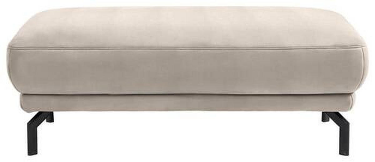 HOCKER in Textil Creme  - Creme/Schwarz, Design, Textil/Metall (127/46/72cm) - Dieter Knoll