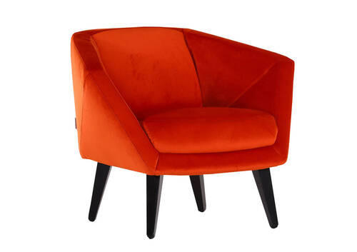 FOTELJA , narandžasta - crna/narandžasta, Dizajnerski, tekstil/drvo (93/74/46/80cm) - Ambia Home