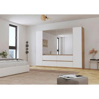 OMARA S KLASIČNIMI VRATI, bela, barve hrasta  - barve hrasta/bela, Basics, leseni material (271/210/54cm) - Rauch Möbel