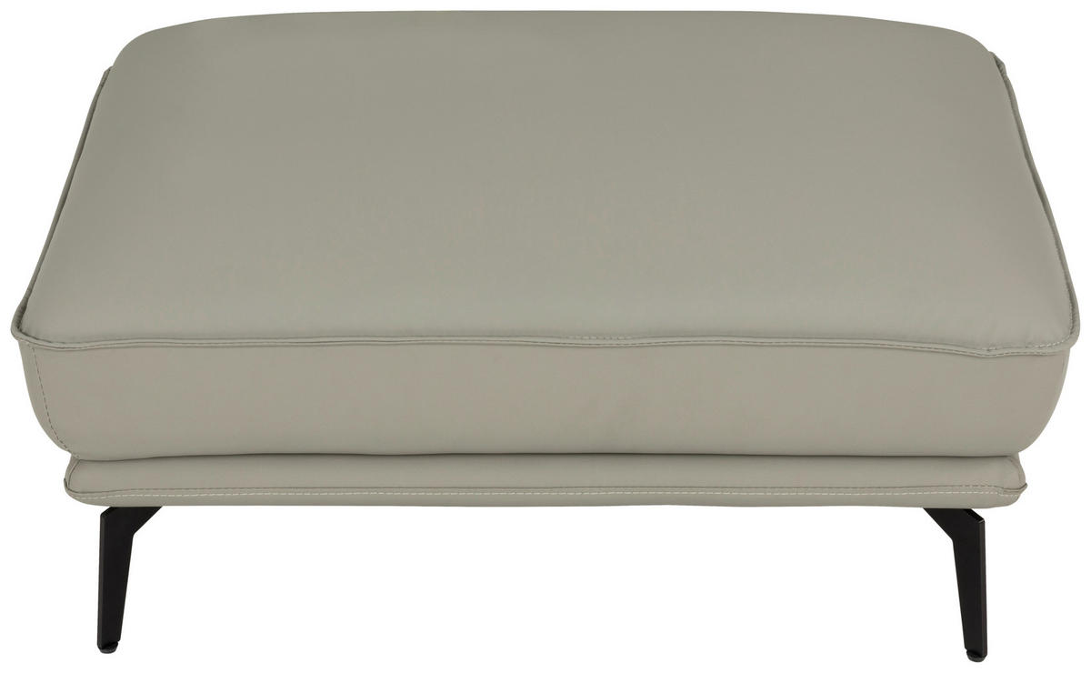 3-SITZER-SOFA inkl. Hocker Lederlook Taupe  - Taupe/Schwarz, Design, Textil/Metall (289/84/92cm) - MID.YOU