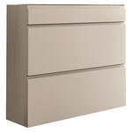 SCHUHKIPPER - Taupe, Design, Glas/Holzwerkstoff (110/96/33cm) - Moderano