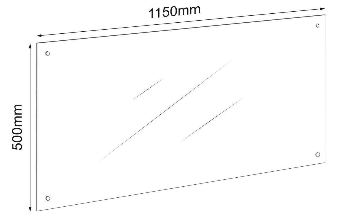KÜCHENRÜCKWAND  - Klar, Trend, Glas (115/50cm) - MID.YOU