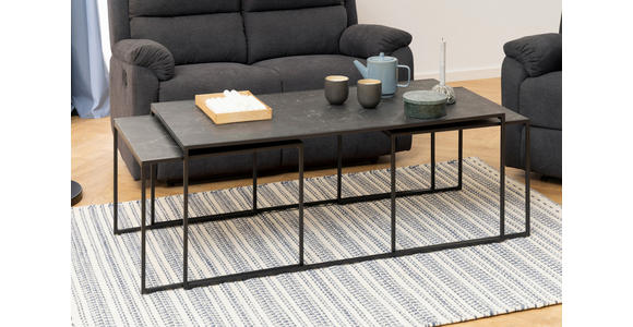 COUCHTISCHSET Schwarz - Schwarz, KONVENTIONELL, Holzwerkstoff/Metall (56-120/56-60/44-48cm) - Carryhome