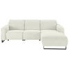 ECKSOFA in Cord Weiß  266/180 cm  - Schwarz/Weiß, KONVENTIONELL, Textil/Metall (266/180cm) - Hom`in