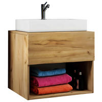 WASCHTISCHKOMBI 60 cm  - Honigeiche/Weiß, MODERN, Keramik/Holzwerkstoff (60cm) - MID.YOU