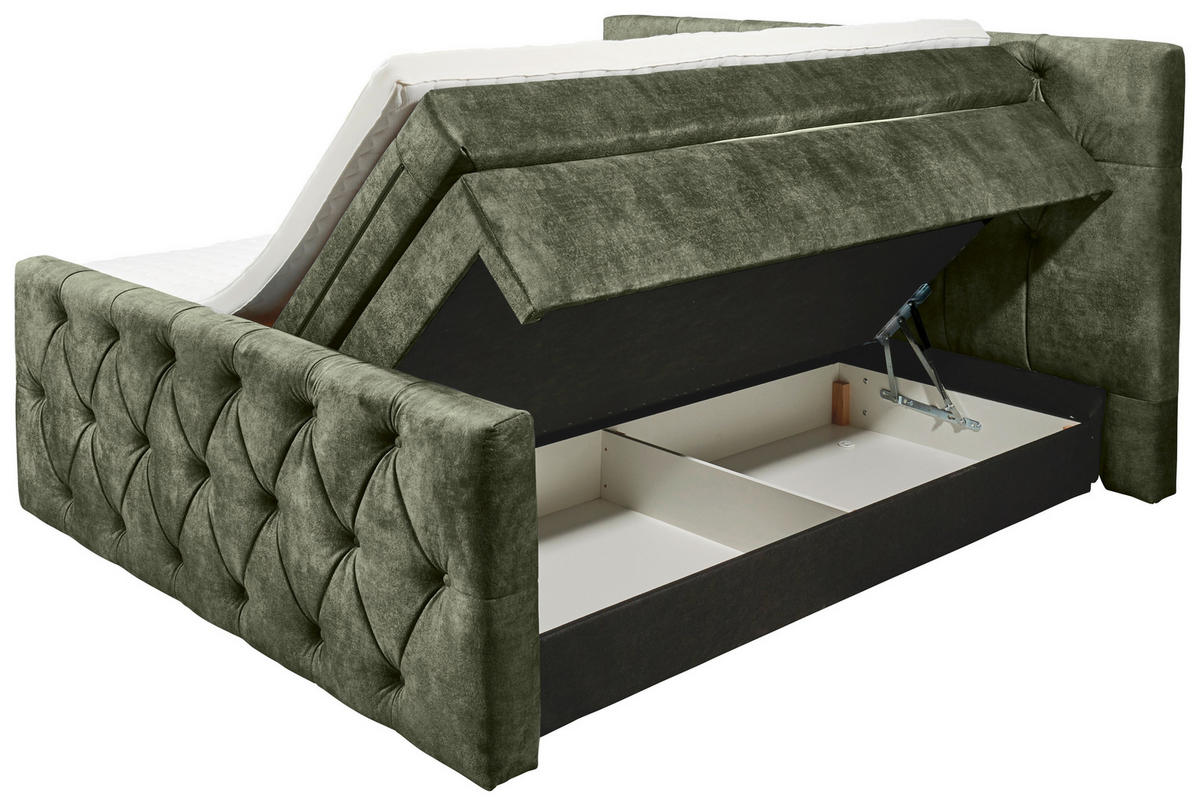 POSTEL BOXSPRING, 180/200 cm,  - zelená, Lifestyle, kompozitní dřevo/textil (180/200cm) - MID.YOU