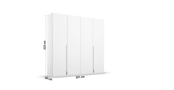 DREHTÜRENSCHRANK 201/223/60 cm 4-türig  - Chromfarben/Weiß, Design, Holzwerkstoff/Metall (201/223/60cm) - Novel