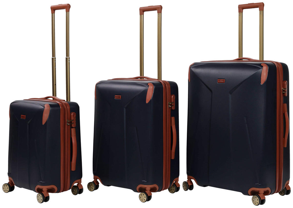 REISEKOFFERSET Dunkelblau 3-teilig  - Dunkelblau, Trend, Kunststoff/Textil (49/30/75cm) - Novel