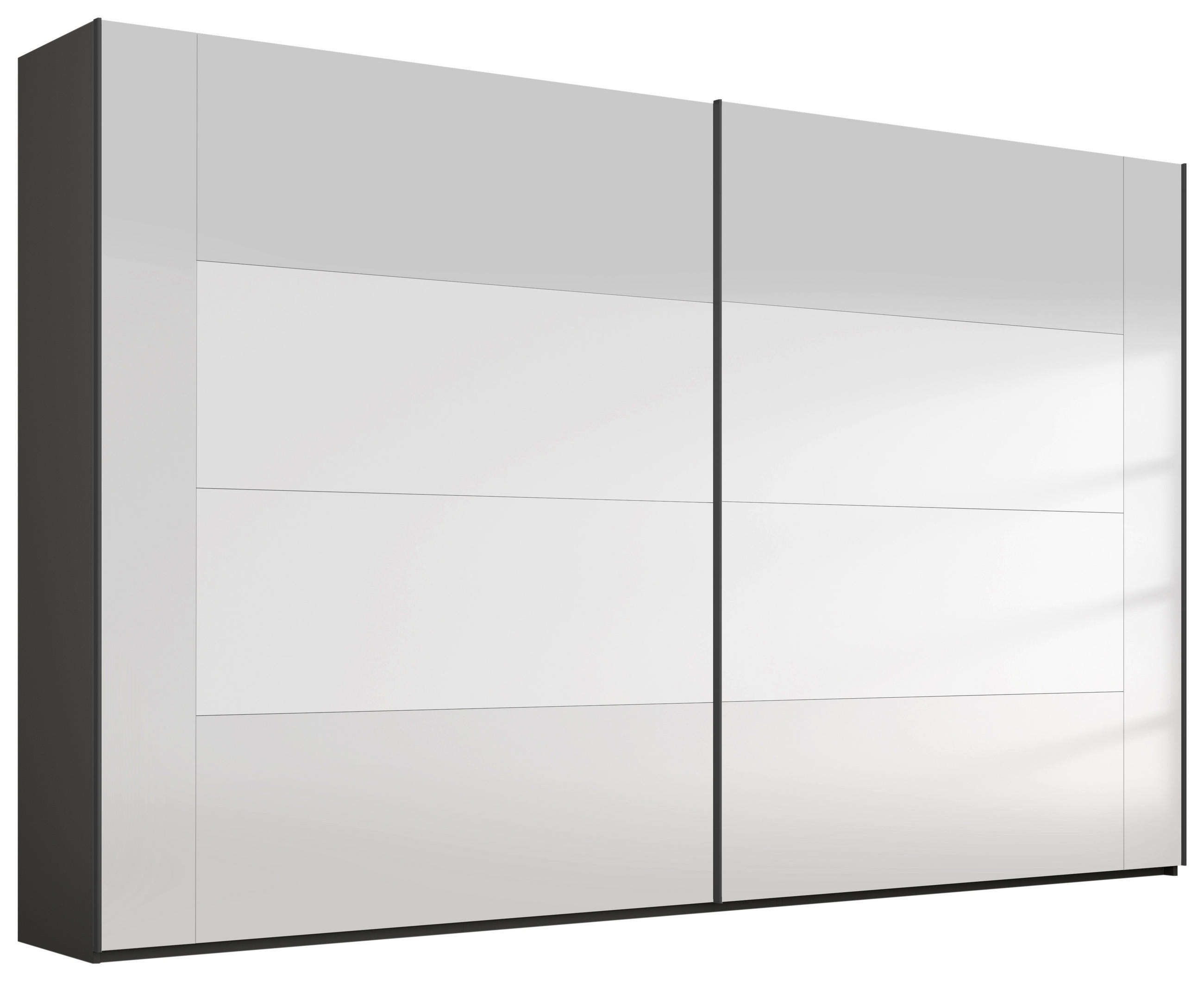 GARDEROB MED SKJUTDÖRRAR 316/223/68 cm 2-dörrar - grafitfärgad, Design, trämaterial/glas (316/223/68cm) - Xora