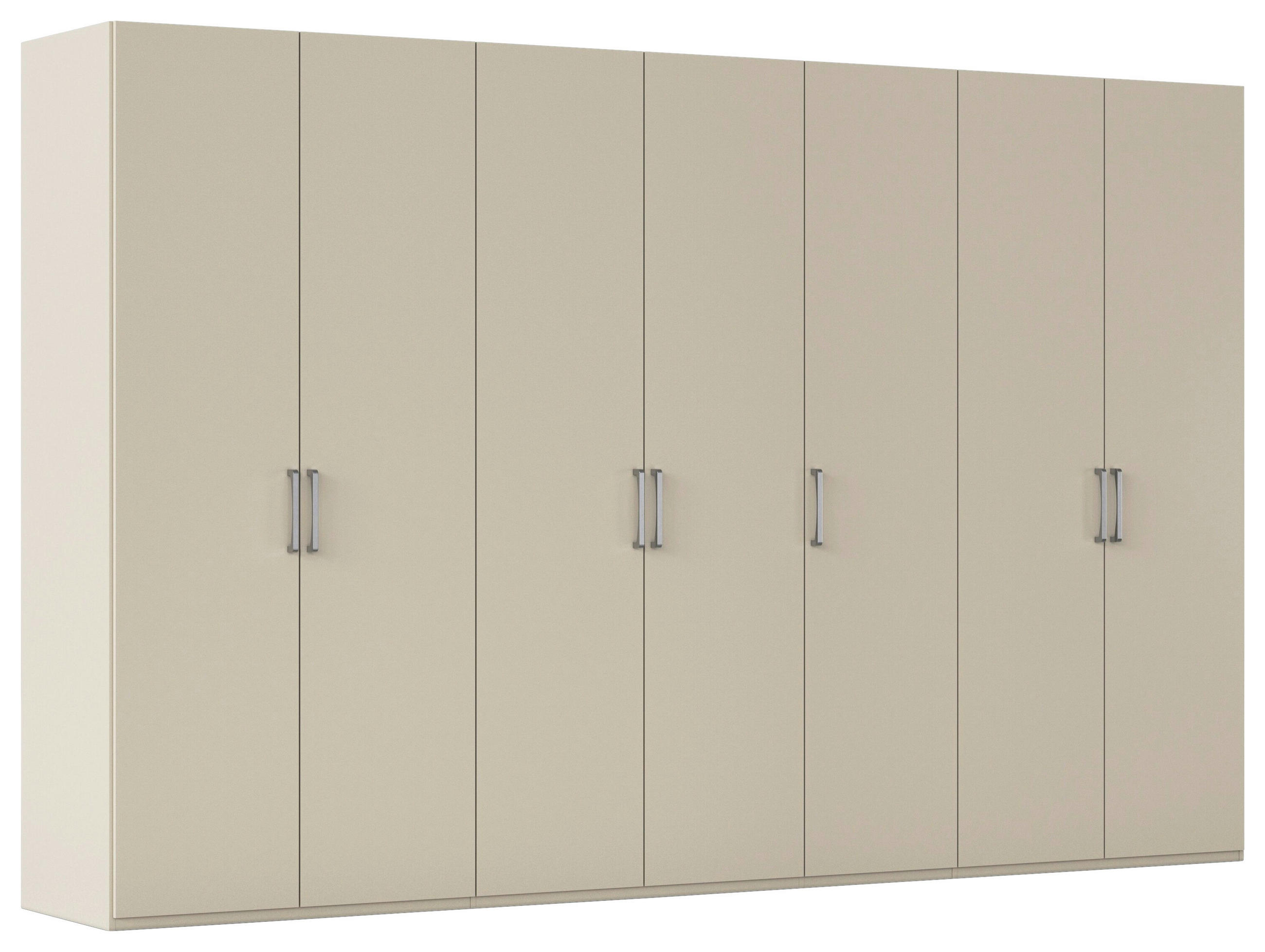 DREHTÜRENSCHRANK 350/223/61 cm,  in Champagner, 7-türig  - Edelstahlfarben/Champagner, Basics, Holzwerkstoff/Metall (350/223/61cm) - Novel