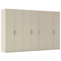 DREHTÜRENSCHRANK 350/235/60 cm,  in Champagner, 7-türig  - Edelstahlfarben/Champagner, Basics, Holzwerkstoff/Metall (350/235/60cm) - Novel