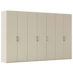 DREHTÜRENSCHRANK 350/223/61 cm,  in Champagner, 7-türig  - Edelstahlfarben/Champagner, Basics, Holzwerkstoff/Metall (350/223/61cm) - Novel