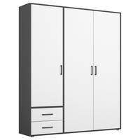 DREHTÜRENSCHRANK in Grau, Weiss  - Weiss/Grau, Modern, Holzwerkstoff/Kunststoff (140/194/53cm) - Rauch Möbel