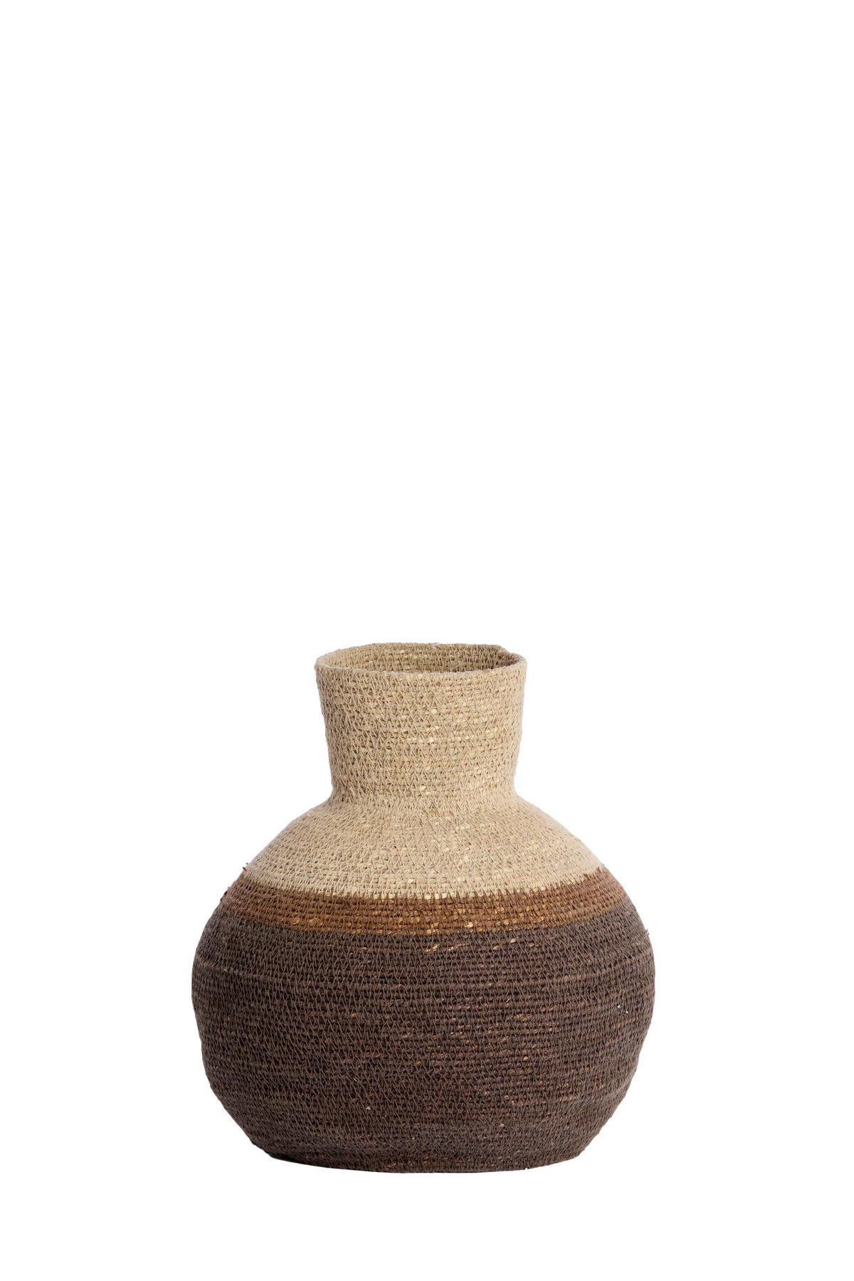 KORBVASE BISIRA  - Braun/Naturfarben, Trend, Naturmaterialien (23,5/23,5/27cm) - Light & Living